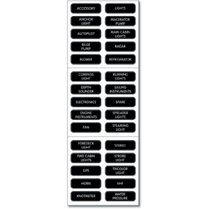 BLUE SEA 8030 DC PANEL BASIC 30 LABEL SET