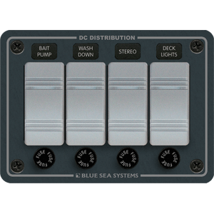 BLUE SEA 8262 WATERPROOF PANEL 4 POSITION, SLATE GREY