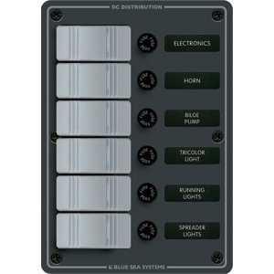 BLUE SEA 8053 SLATE GREY, 6 POSITION, VERTICAL