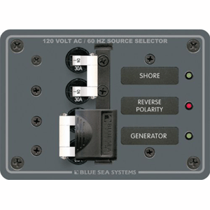 BLUE SEA 8032 AC TOGGLE SOURCE SELECTOR 120V AC, 30AMP, WHITE SWITCHES