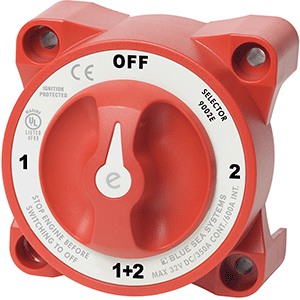 BLUE SEA 9002E E-SERIES BATTERY SWITCH SELECTOR W/ALTERNATOR FIELD DISCONNECT
