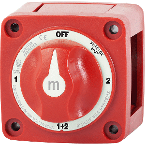 BLUE SEA 6007 M-SERIES (MINI) BATTERY SWITCH SELECTOR FOUR POSITION RED