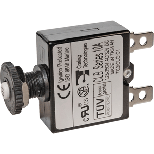 BLUE SEA 7050 3A PUSH BUTTON THERMAL WITH QUICK CONNECT TERMINALS