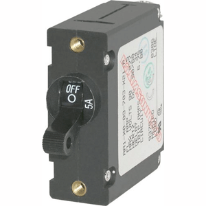 BLUE SEA 7200 AC / DC SINGLE POLE MAGNETIC WORLD CIRCUIT BREAKER, 5 AMP