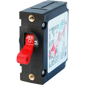 BLUE SEA 7201 AC/DC SINGLE POLE MAGNETIC WORLD CIRCUIT BREAKER, 5 AMP