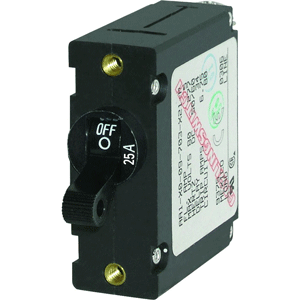 BLUE SEA 7216 AC / DC SINGLE POLE MAGNETIC WORLD CIRCUIT BREAKER, 25 AMP