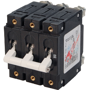 BLUE SEA 7289 C-SERIES TRIPLE POLE CIRCUIT BREAKER, 80A