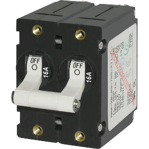 BLUE SEA 7294 A-SERIES DOUBLE POLE TOGGLE, 16A, WHITE