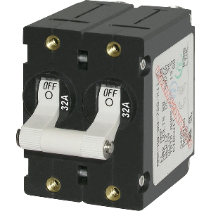BLUE SEA 7295 A-SERIES DOUBLE POLE TOGGLE, 32A, WHITE