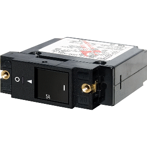 BLUE SEA 7425 SINGLE POLE SMALL CASE 2" SLOT RESET ROCKER CIRCUIT BREAKER, 5 AMP