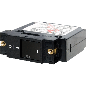 BLUE SEA 7429 SINGLE POLE SMALL CASE 2" SLOT RESET ROCKER CIRCUIT BREAKER, 20 AMP