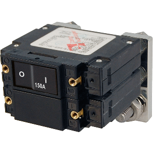 BLUE SEA 7475 C-SERIES FLAT ROCKER CIRCUIT BREAKERS, SINGLE AND DOUBLE POLE, 150 AMP
