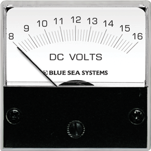 BLUE SEA 8028 DC ANALOG MICRO VOLTMETER, 2" FACE, 8-16 VOLTS DC