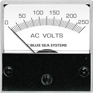 BLUE SEA 8245 AC ANALOG MICRO VOLTMETER, 2" FACE, 0-250 VOLTS AC