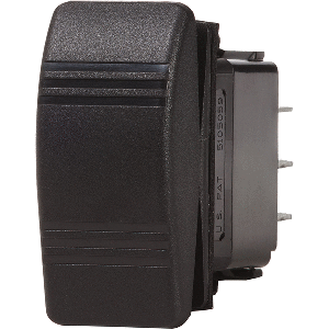 BLUE SEA 8285 WATER RESISTANT CONTURA III SWITCH, (ON)-OFF-(ON), BLACK