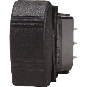 BLUE SEA 8288 WATER RESISTANT CONTURA III SWITCH, DPST OFF-(ON), BLACK