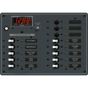 BLUE SEA 8403 DC PANEL 13 POSITION W/ MULTIMETER