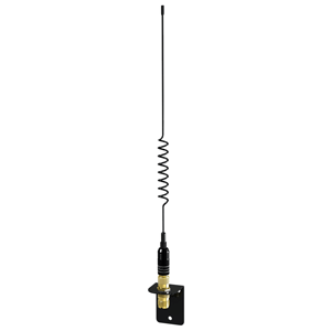 SHAKESPEARE VHF 15IN 5216 SS BLACK WHIP ANTENNA, BRACKET INCLUDED