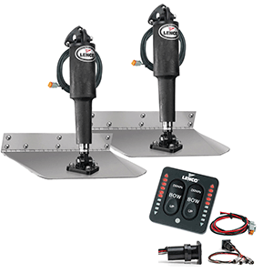 LENCO 9" X 9" STANDARD TRIM TAB KIT W/LED INDICATOR SWITCH KIT 12V