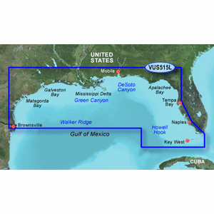 GARMIN BLUECHART G3 VISION HD, VUS515L, BROWNSVILLE, KEY LARGO, MICROSD/SD