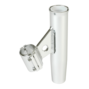 LEE'S CLAMP-ON ROD HOLDER, SILVER, VERTICAL MOUNT, FITS 2.375" O.D. PIPE