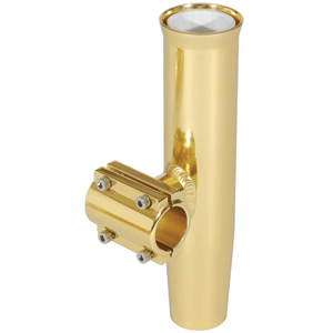 LEE'S CLAMP-ON ROD HOLDER, GOLD ALUMINUM, HORIZONTAL MOUNT, FITS 1.315" O.D. PIPE
