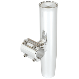 LEE'S CLAMP-ON ROD HOLDER, SILVER ALUMINUM, HORIZONTAL MOUNT, FITS 2.375" / 2-3/8" O.D. PIPE