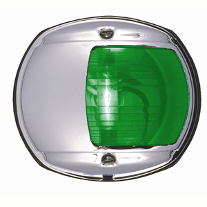 PERKO LED SIDE LIGHT, GREEN, 12V, CHROME PLATED HOUSING