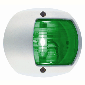 PERKO LED SIDE LIGHT, GREEN, 12V, WHITE PLASTIC HOUSING