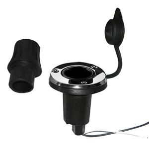 PERKO LOCKING COLLAR POLE LIGHT MOUNTING BASE, 2 PIN, ROUND, STAINLESS STEEL
