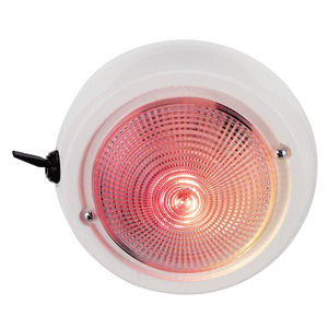 PERKO DOME LIGHT W/RED & WHITE BULBS