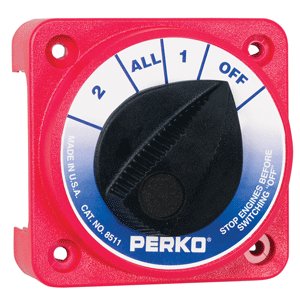 PERKO COMPACT MEDIUM DUTY BATTERY SELECTOR SWITCH W/O KEY LOCK
