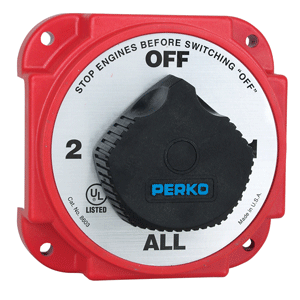 PERKO HEAVY DUTY BATTERY SELECTOR SWITCH W/ALTERNATOR FIELD DISCONNECT