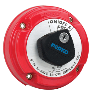 PERKO MEDIUM DUTY MAIN BATTERY DISCONNECT SWITCH W/ALTERNATOR FIELD DISCONNECT & KEY LOCK