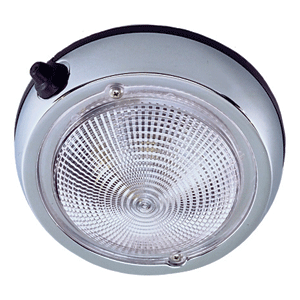 PERKO SURFACE MOUNT DOME LIGHT, 3 3/4" O.D. (3" LENS), CHROME PLATED
