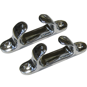 PERKO 4" STRAIGHT CHOCK, CHROME PLATED ZINC