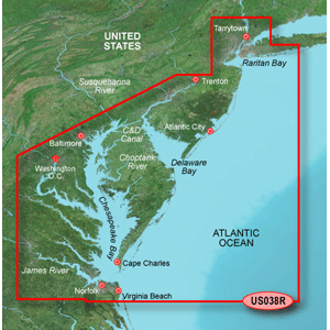 GARMIN BLUECHART G3 VISION HD, VUS038R, NEW YORK, CHESAPEAKE, MICROSD/SD