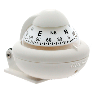 RITCHIE X-10W-M RITCHIESPORT COMPASS, BRACKET MOUNT, WHITE