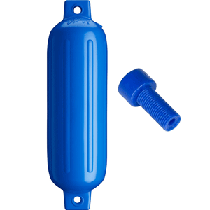 POLYFORM G-3 TWIN EYE FENDER 5.5" X 19", BLUE W/ADAPTER