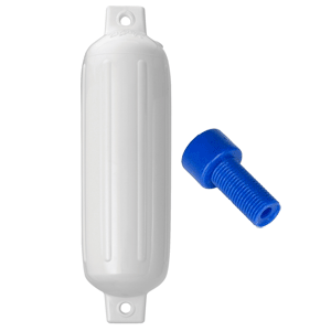 POLYFORM G-3 TWIN EYE FENDER 5.5" X 19", WHITE W/ADAPTER