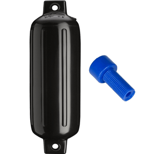 POLYFORM G-4 TWIN EYE FENDER 6.5" X 22", BLACK W/ADAPTER
