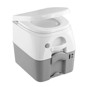 DOMETIC 975 MSD PORTABLE TOILET W/MOUNTING BRACKETS, 5 GALLON, GREY
