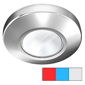 I2SYSTEMS PROFILE P1120 TRI-LIGHT SURFACE LIGHT, RED, COOL WHITE & BLUE, CHROME FINISH