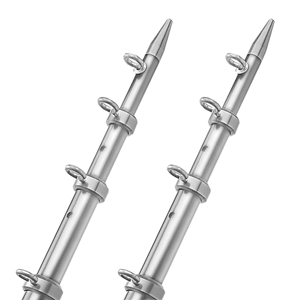 TACO 15' TELESCOPIC OUTRIGGER POLES HD 1-1/2", SILVER/SILVER