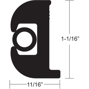 TACO FLEX VINYL RUB RAIL KIT, BLACK W/BLACK INSERT, 50', 1-1/16"
