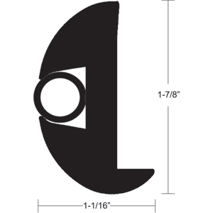 TACO FLEX VINYL RUB RAIL KIT, BLACK W/BLACK INSERT, 50', 1-7/8" X 1-1/16"