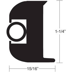 TACO FLEX VINYL RUB RAIL KIT, BLACK W/BLACK INSERT, 50', 1-1/4"