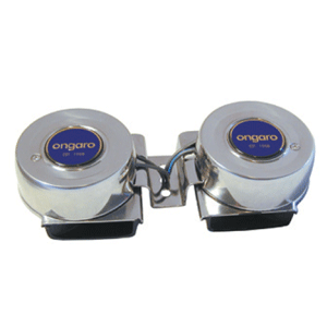 SCHMITT MARINE ONGARO ALL-STAINLESS MINI COMPACT TWIN HORN, 12V