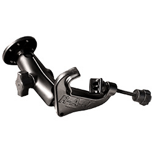 RAM MOUNT YOKE CLAMP MOUNT W/DOUBLE SOCKET ARM & ROUND BASE