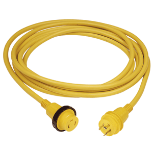 MARINCO 30 AMP POWERCORD PLUS CORDSET W/POWER-ON LED, YELLOW 50FT